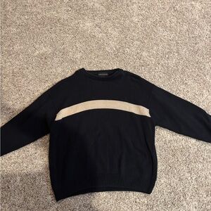 Croft & Barrow Men's Black Sweater with Tan Stripe